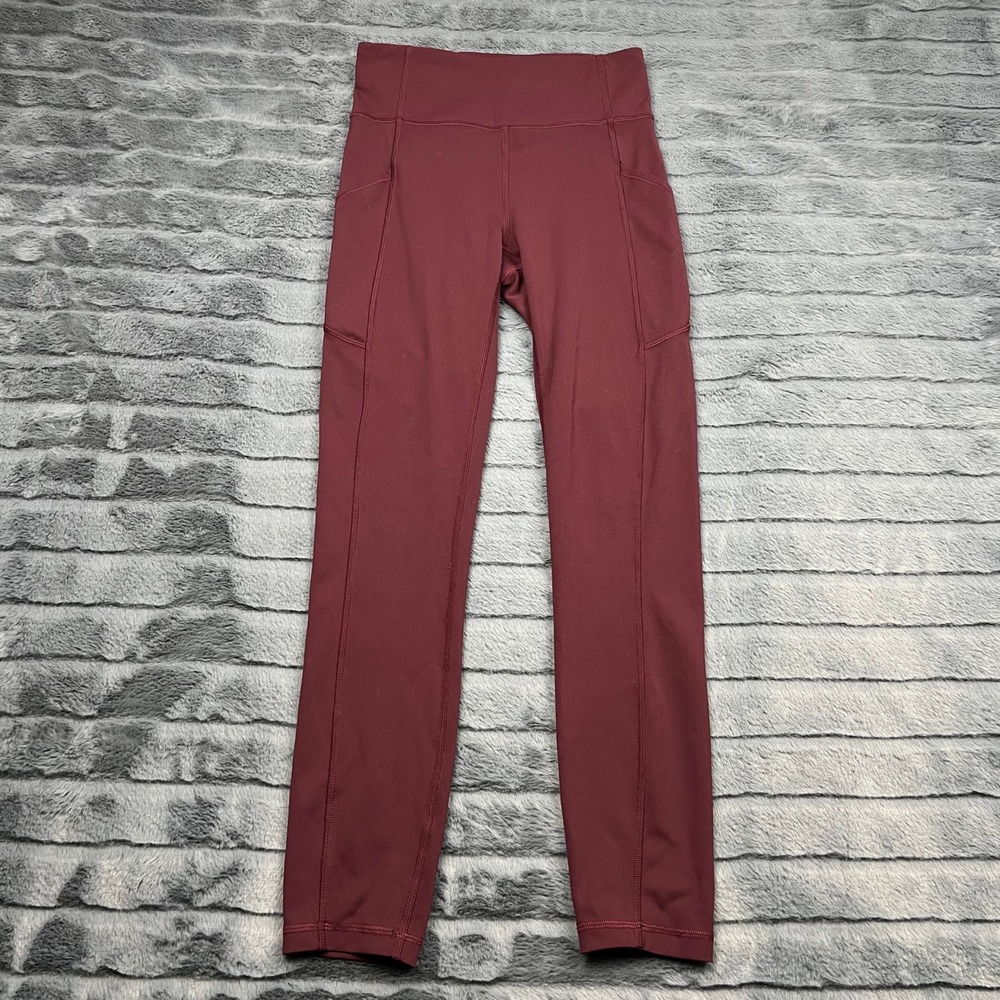 Lululemon Invigorate High-Rise Tight 25 Burgundy Maroon Everlux Leggings Pockets